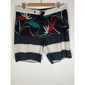 VANS Board Shorts ERA 4 way stretch surf black palms open shade 34 beach